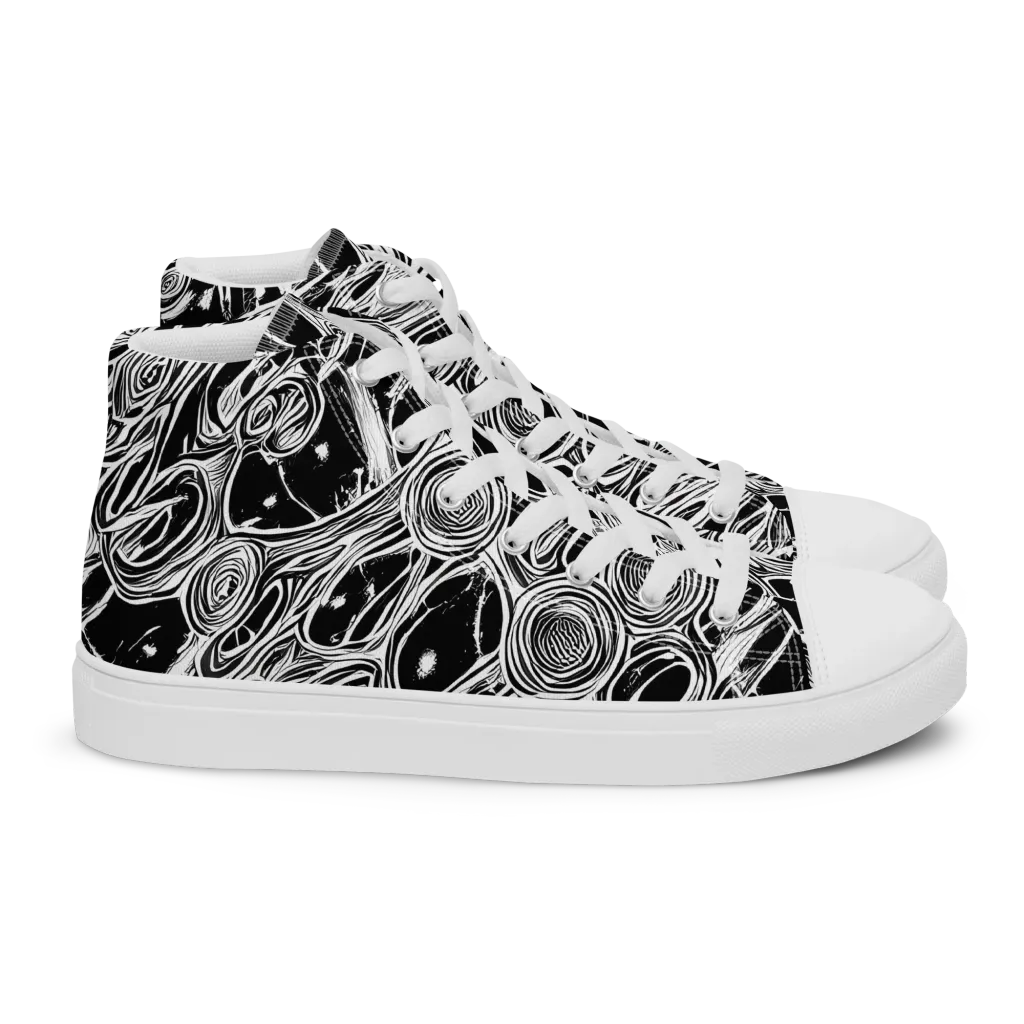 Inkwood Spiral on Women's High Top Canvas Shoes — Right