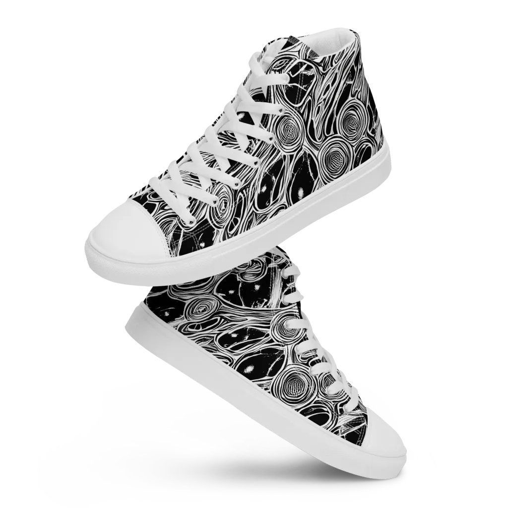 Inkwood Spiral on Women's High Top Canvas Shoes — Front