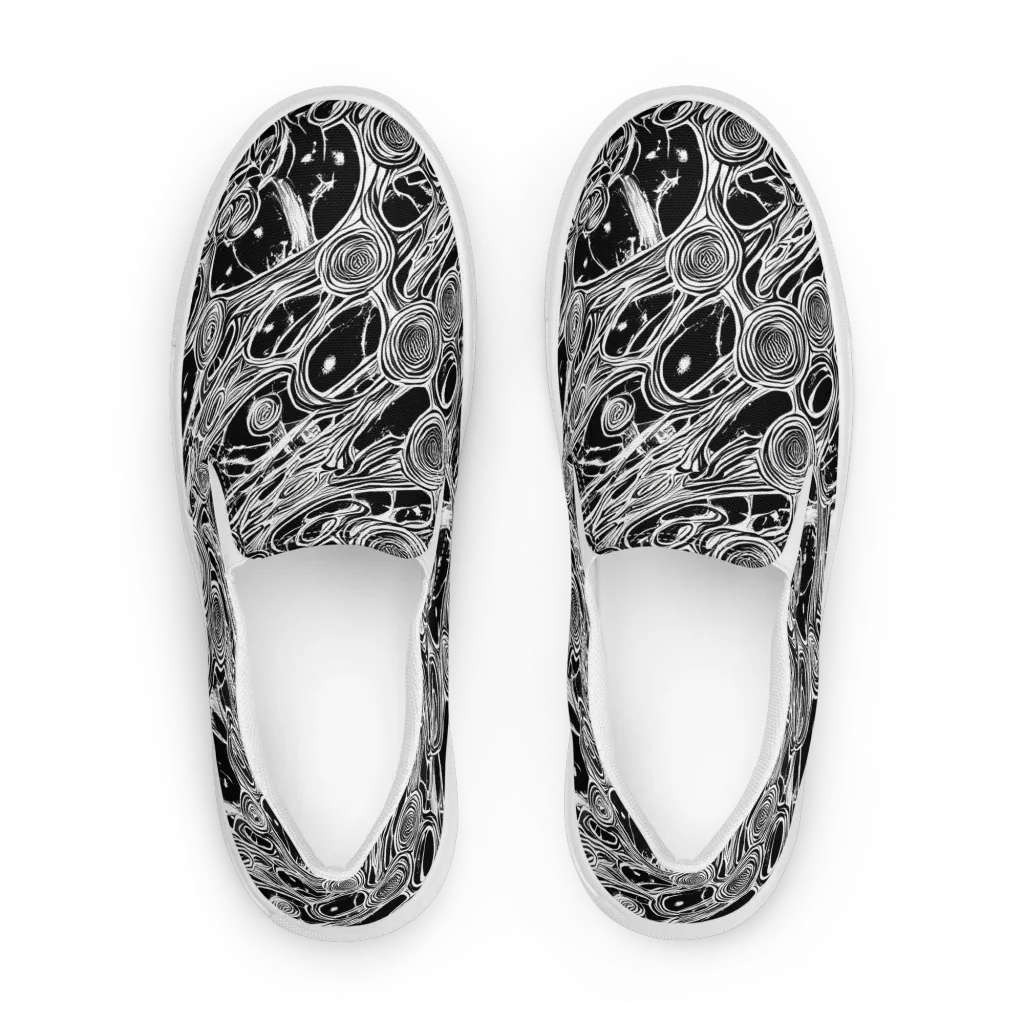 Inkwood Spiral on Men's Slip-On Canvas Shoes — Front