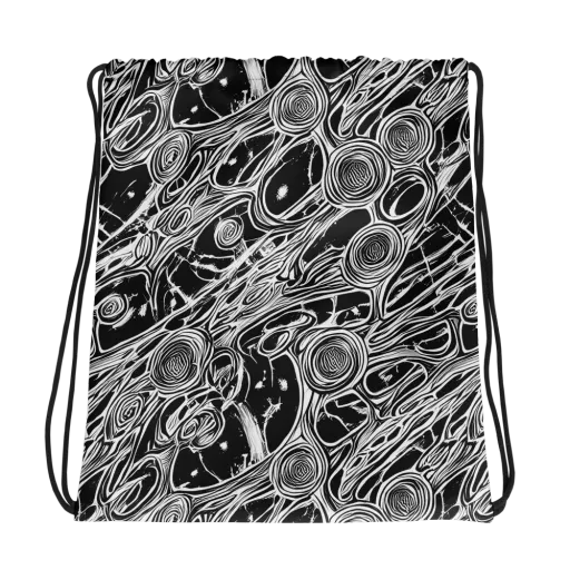 Inkwood Spiral on a Drawstring Bag