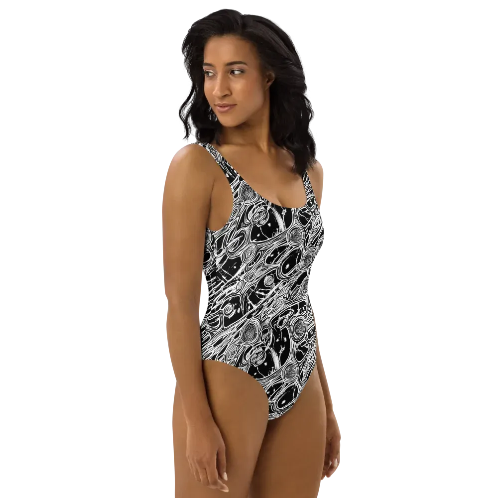Inkwood Spiral on One-Piece Swimsuit — Right