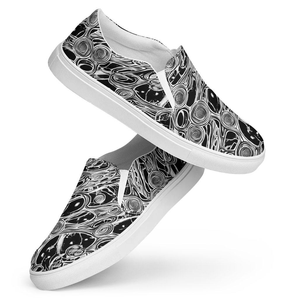 Inkwood Spiral on Women's Slip-On Canvas Shoes — Front