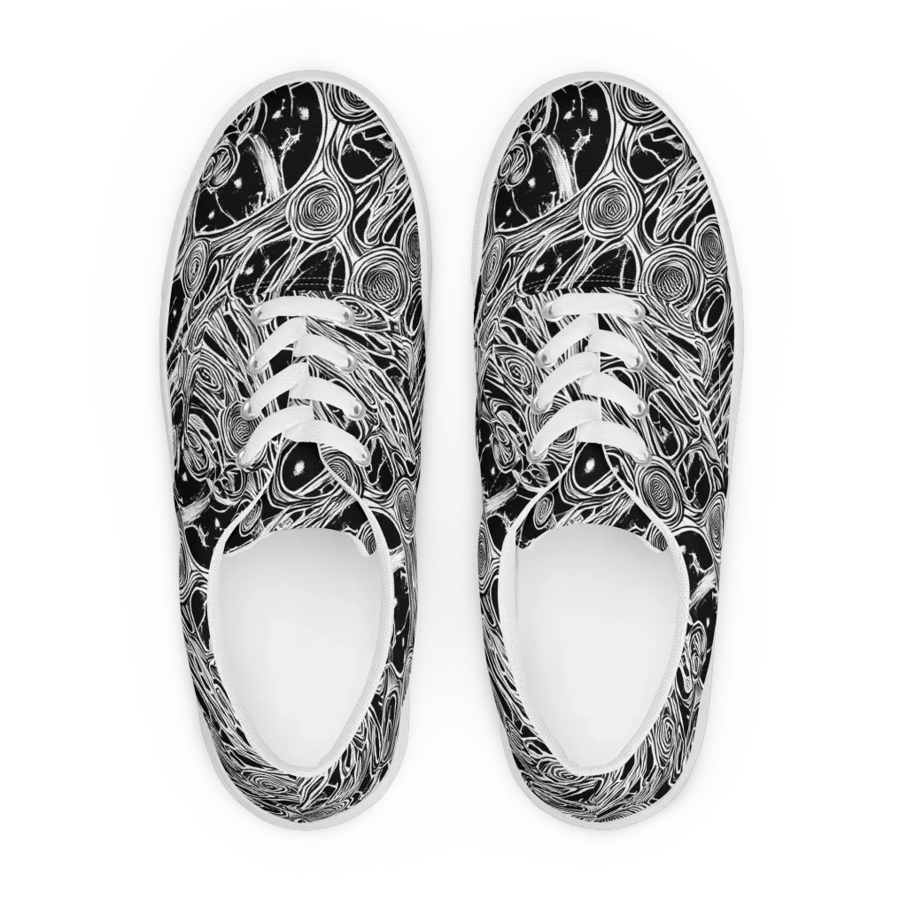 Inkwood Spiral on Men's Lace-Up Canvas Shoes — Front