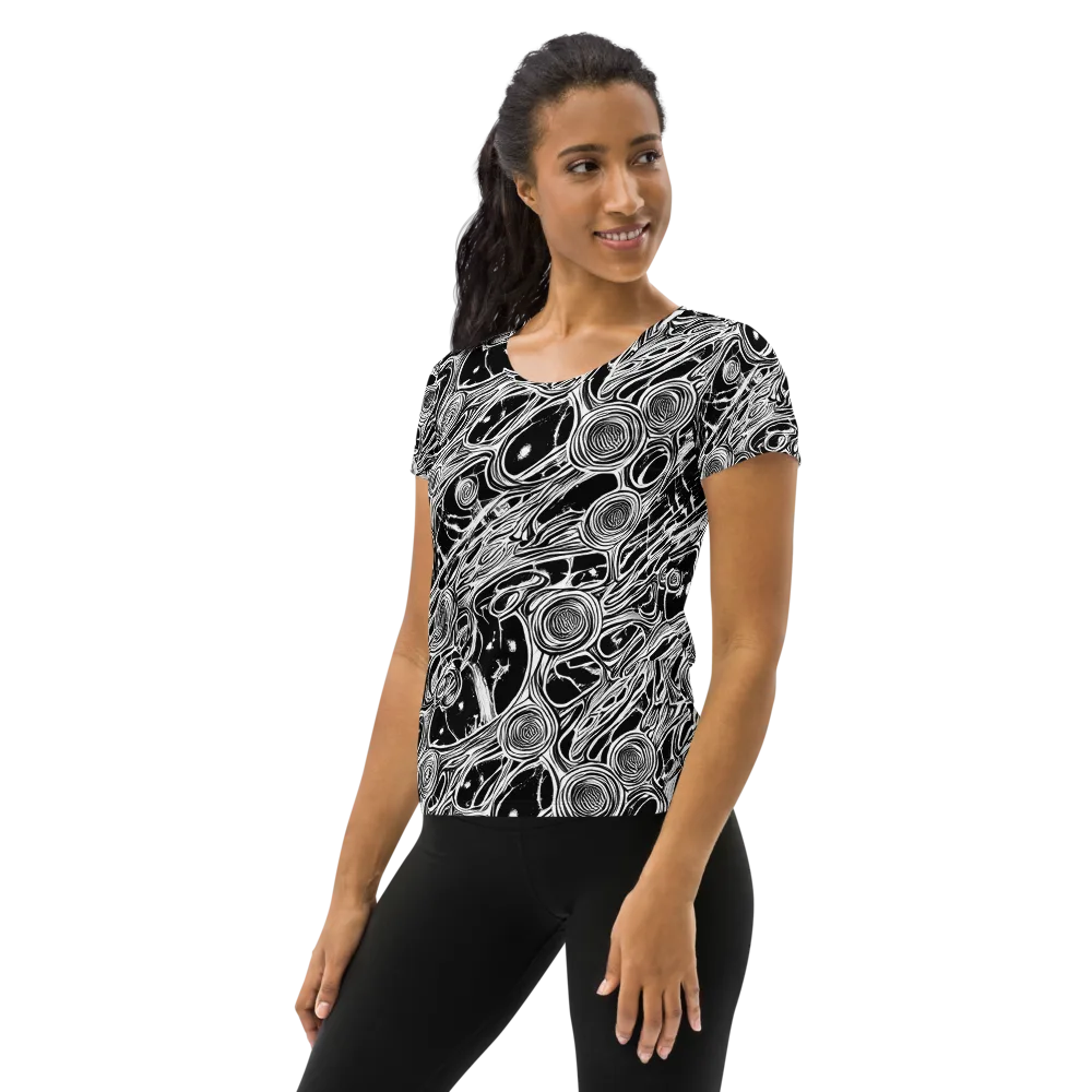 Inkwood Spiral on Women's Athletic T-Shirt — Left