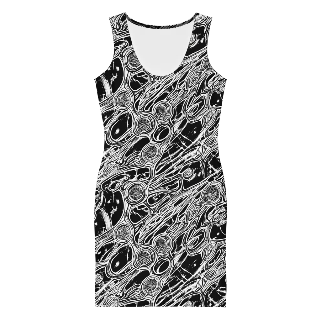 Inkwood Spiral on Bodycon Dress — Front