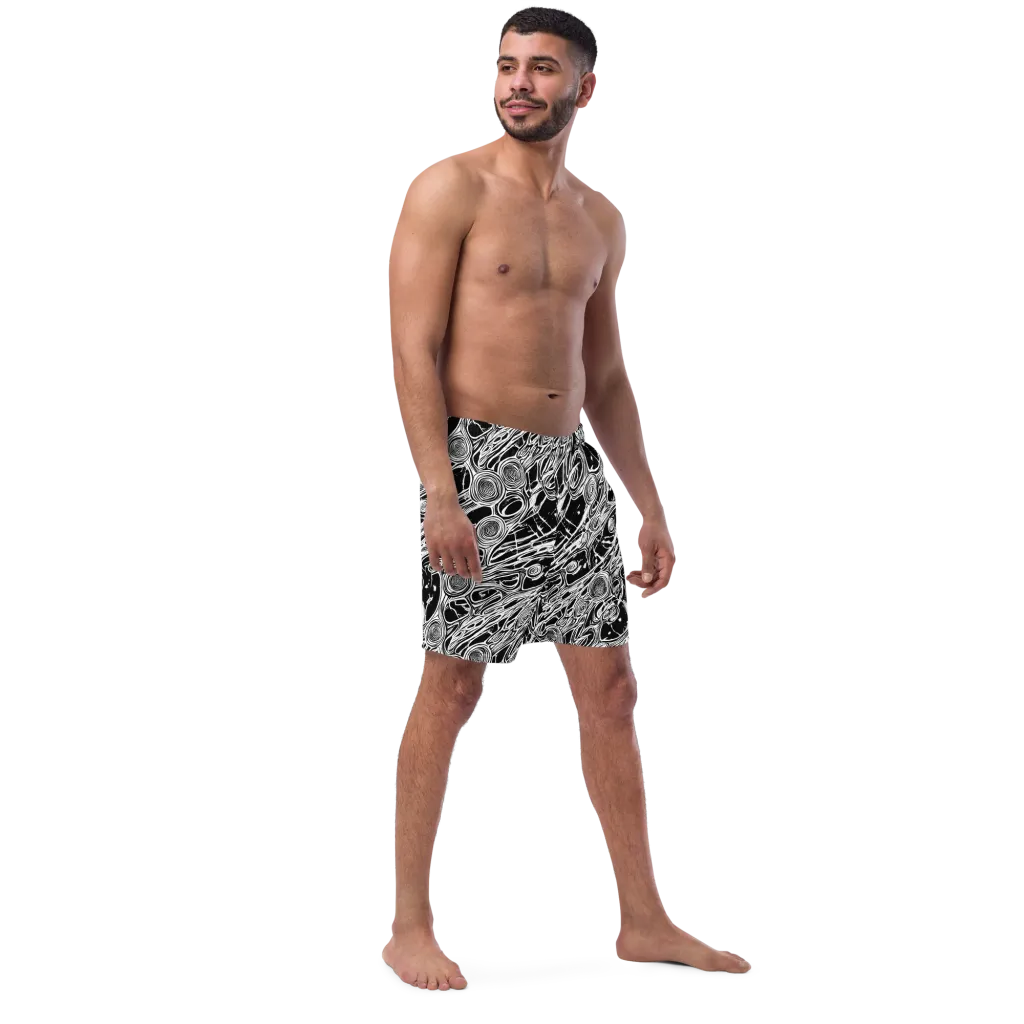 Inkwood Spiral on Swim Trunks — Right Front
