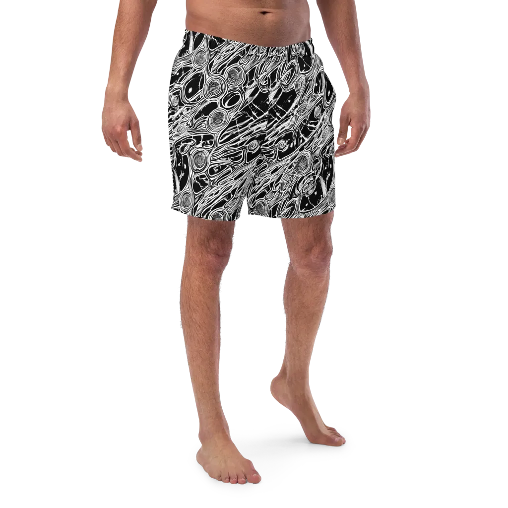 Inkwood Spiral on Swim Trunks — Front