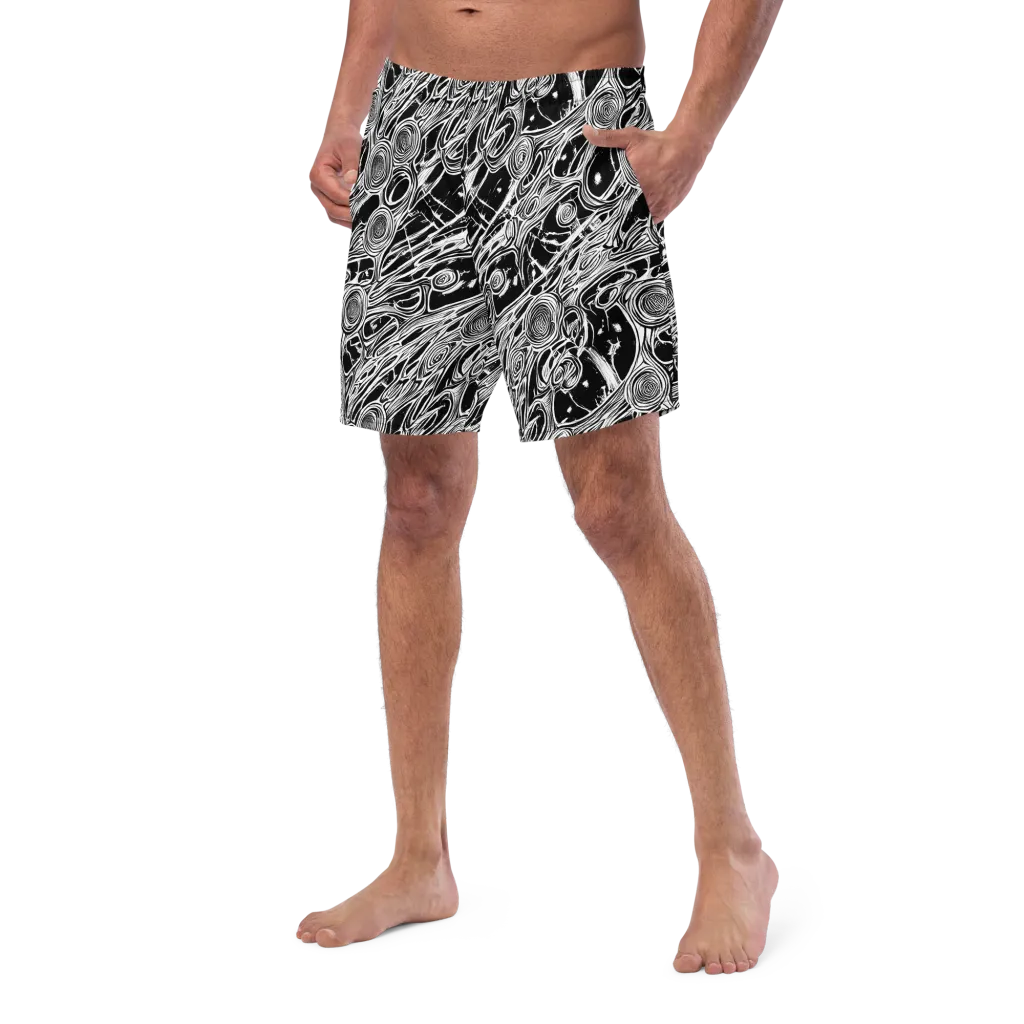 Inkwood Spiral on Swim Trunks — Left Front