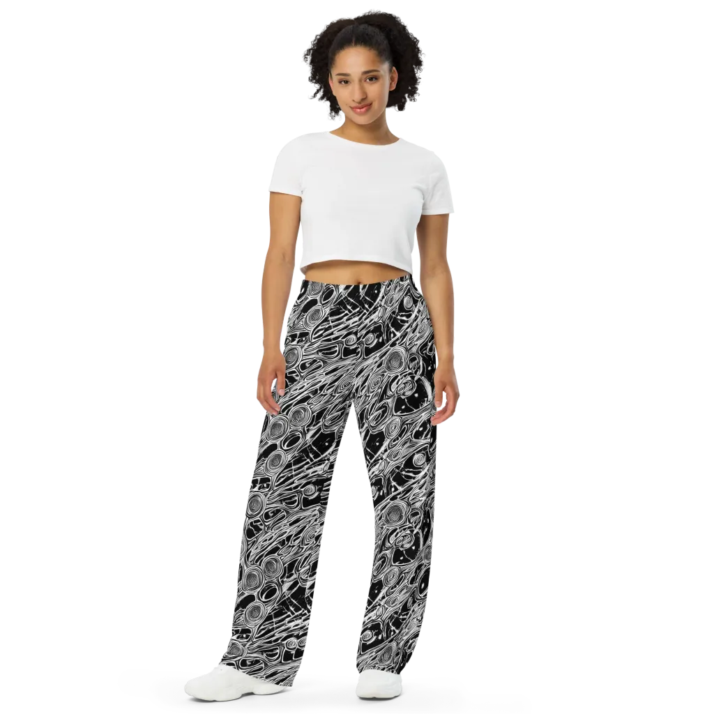 Inkwood Spiral on Wide-Leg Pants — Front