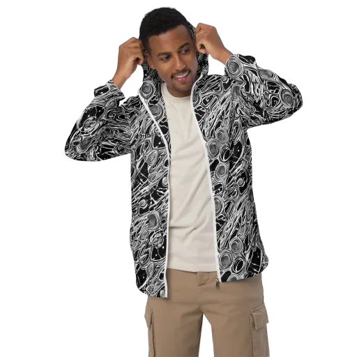 Inkwood Spiral on a Men's Windbreaker