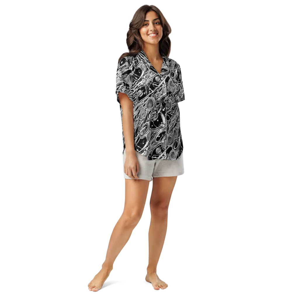 Inkwood Spiral on Women's Short Sleeve Pajama Top — Front