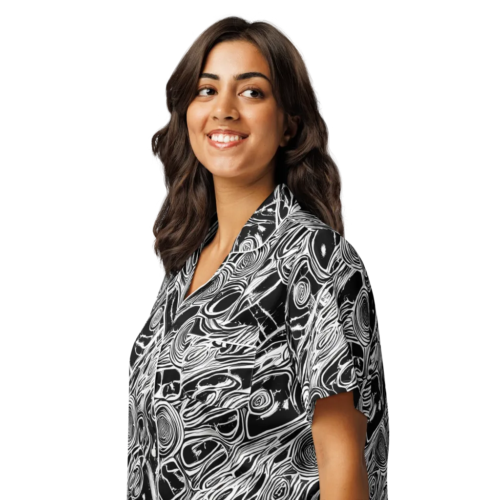 Inkwood Spiral on Women's Short Sleeve Pajama Top — Left Front