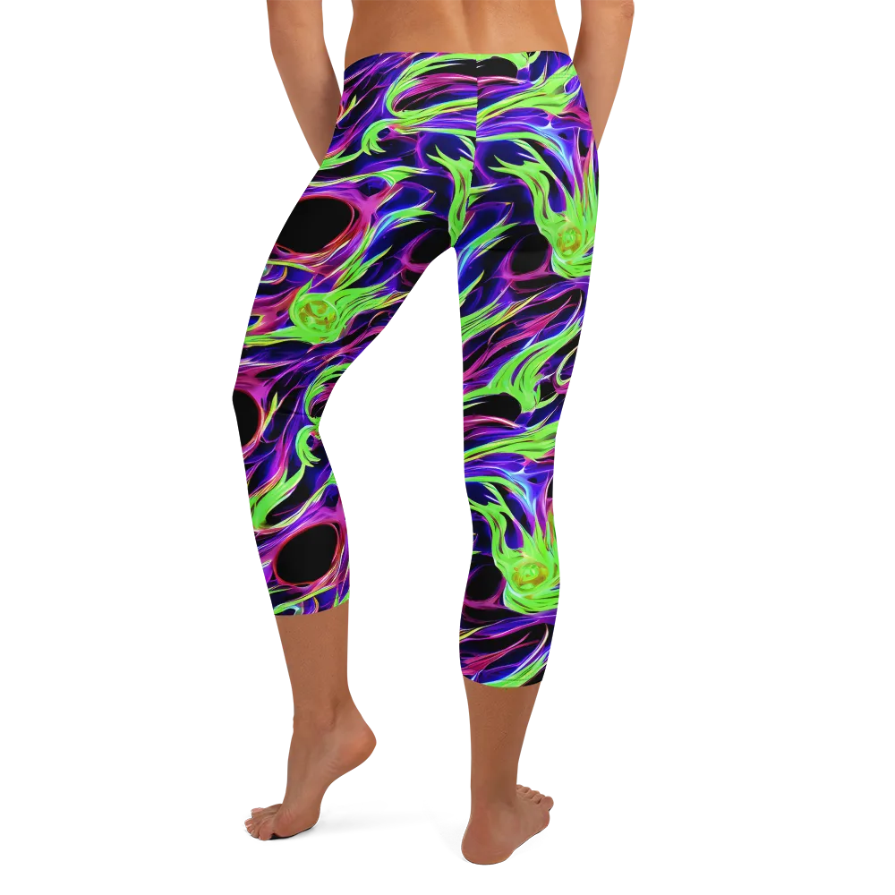 Lime After Dark on Capri Leggings — Back
