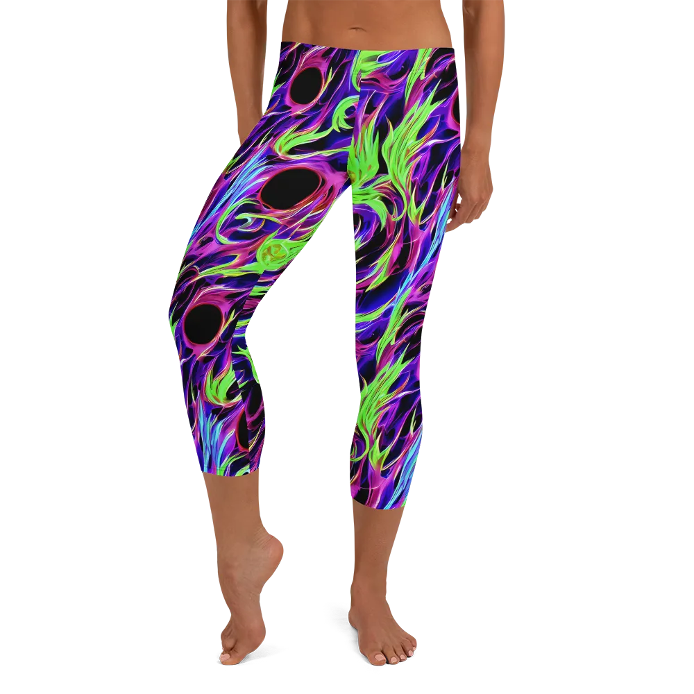 Lime After Dark on Capri Leggings — Front