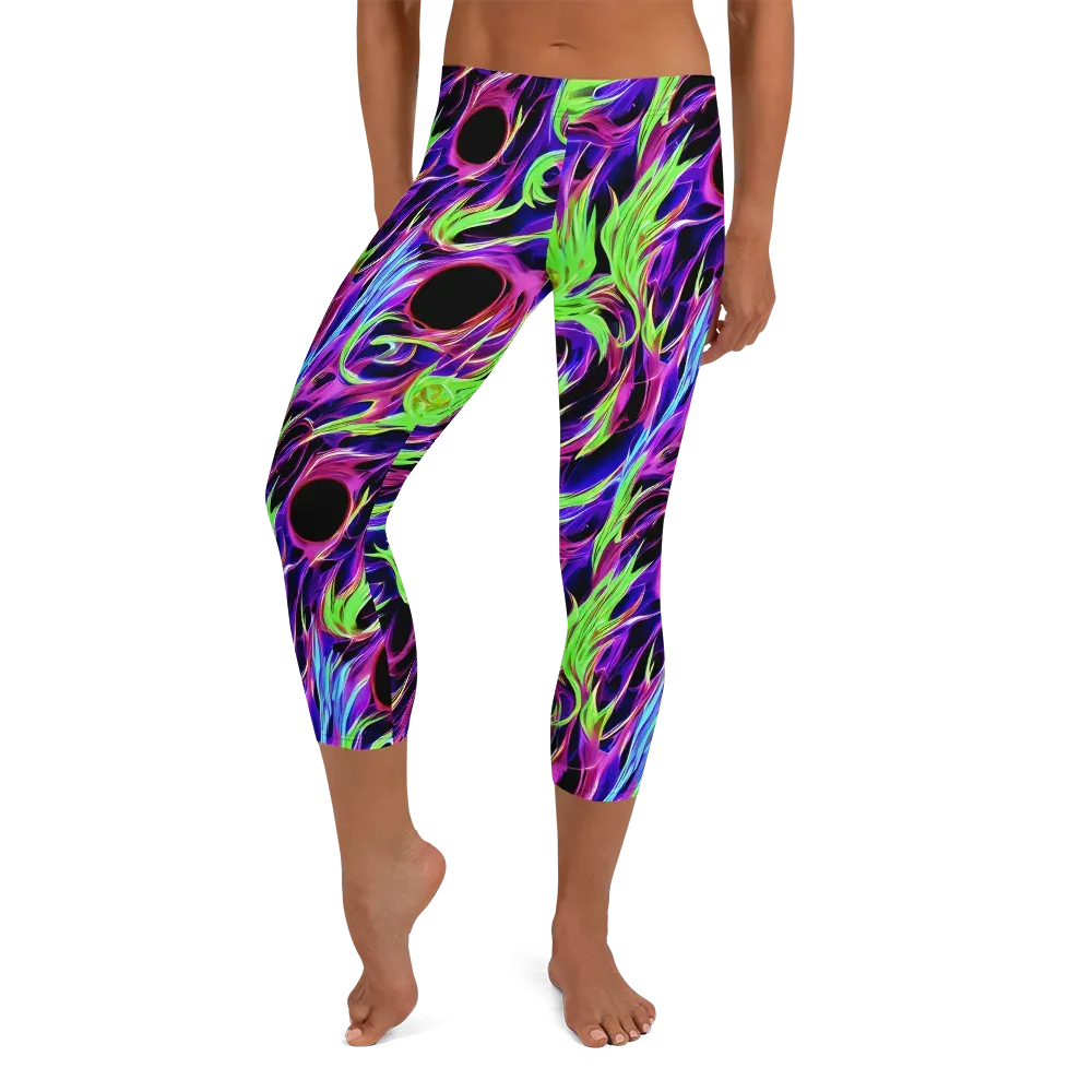 Lime After Dark on Capri Leggings — Front
