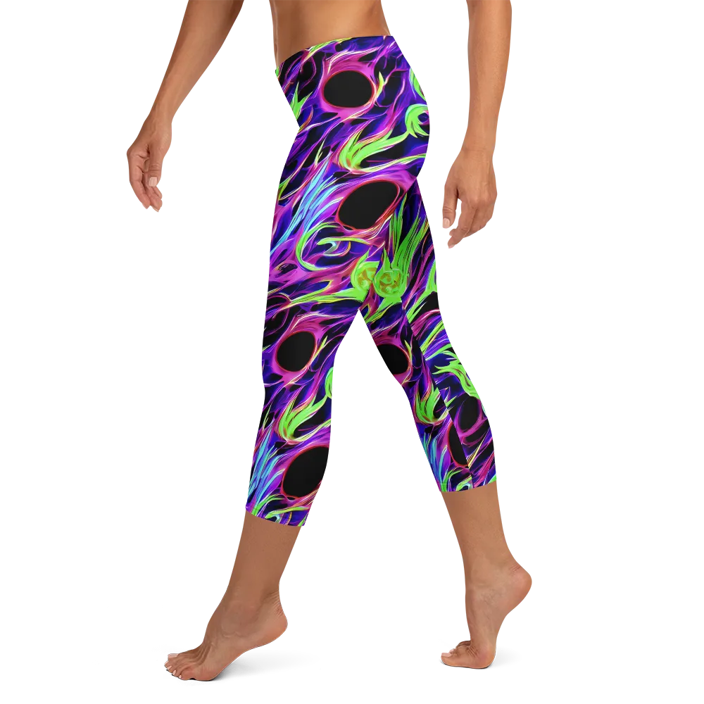Lime After Dark on Capri Leggings — Left