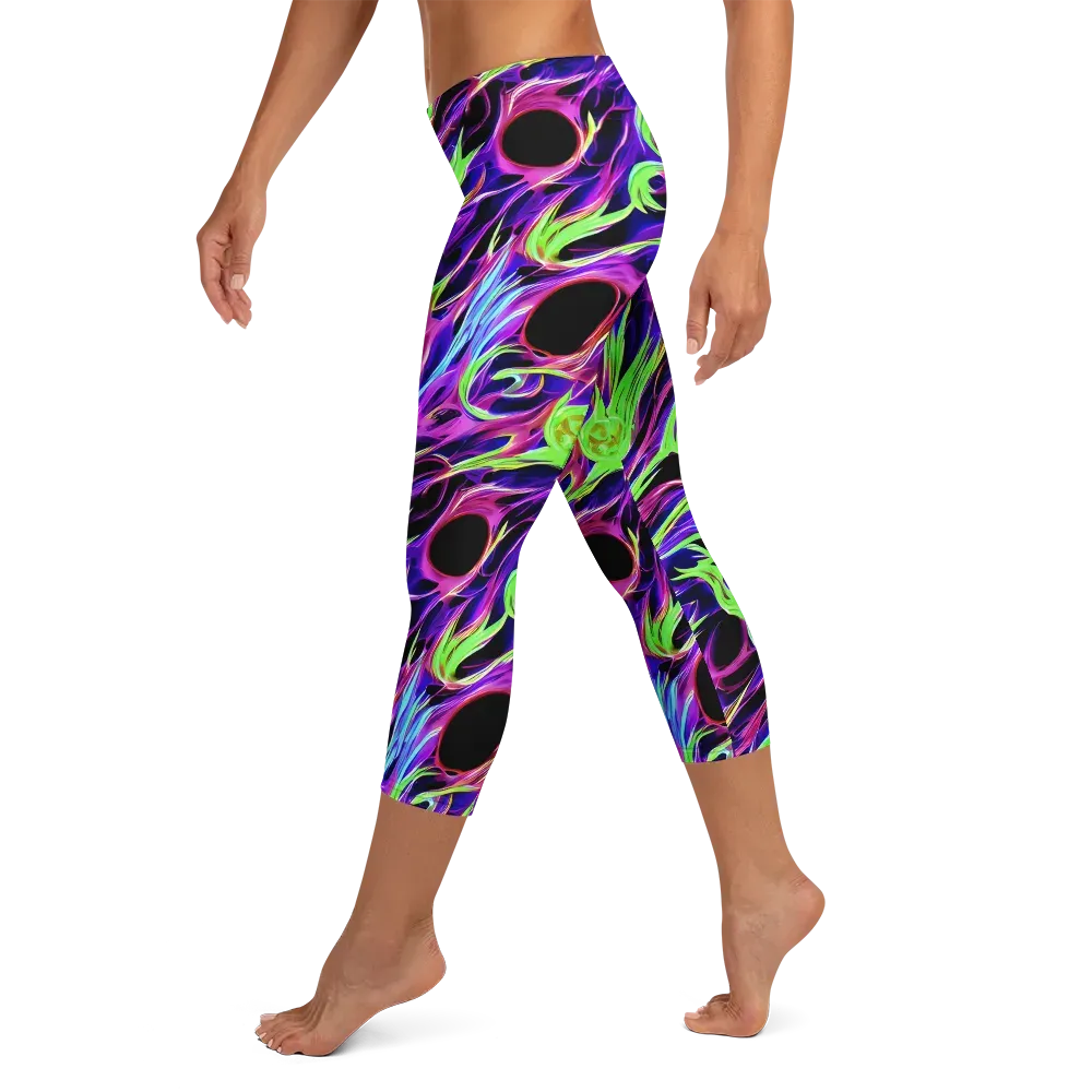 Lime After Dark on Capri Leggings — Left