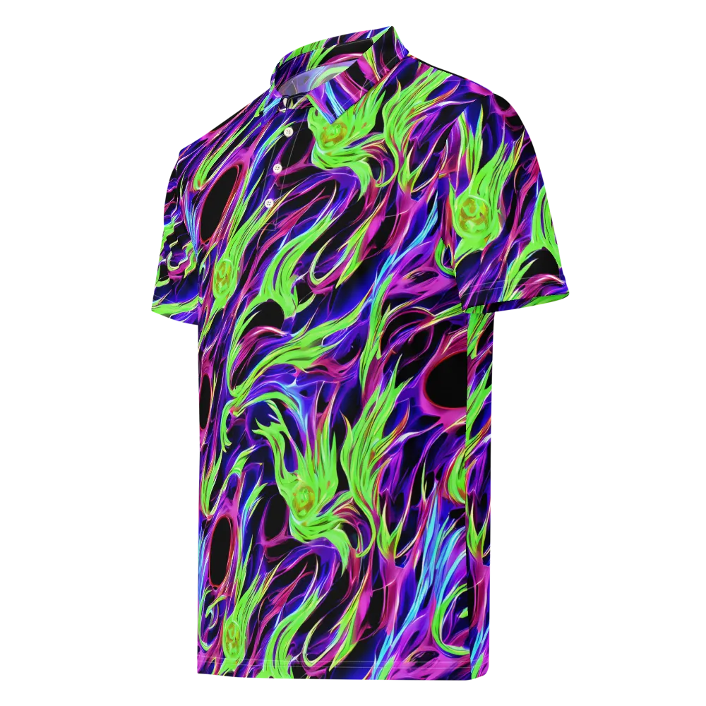 Lime After Dark on Men's Slim Fit Polo Shirt — Left Front