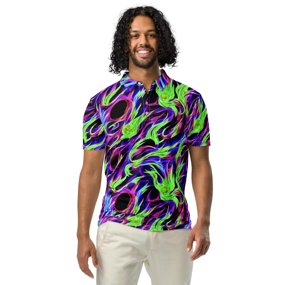 Lime After Dark on Men's Slim Fit Polo Shirt — Front