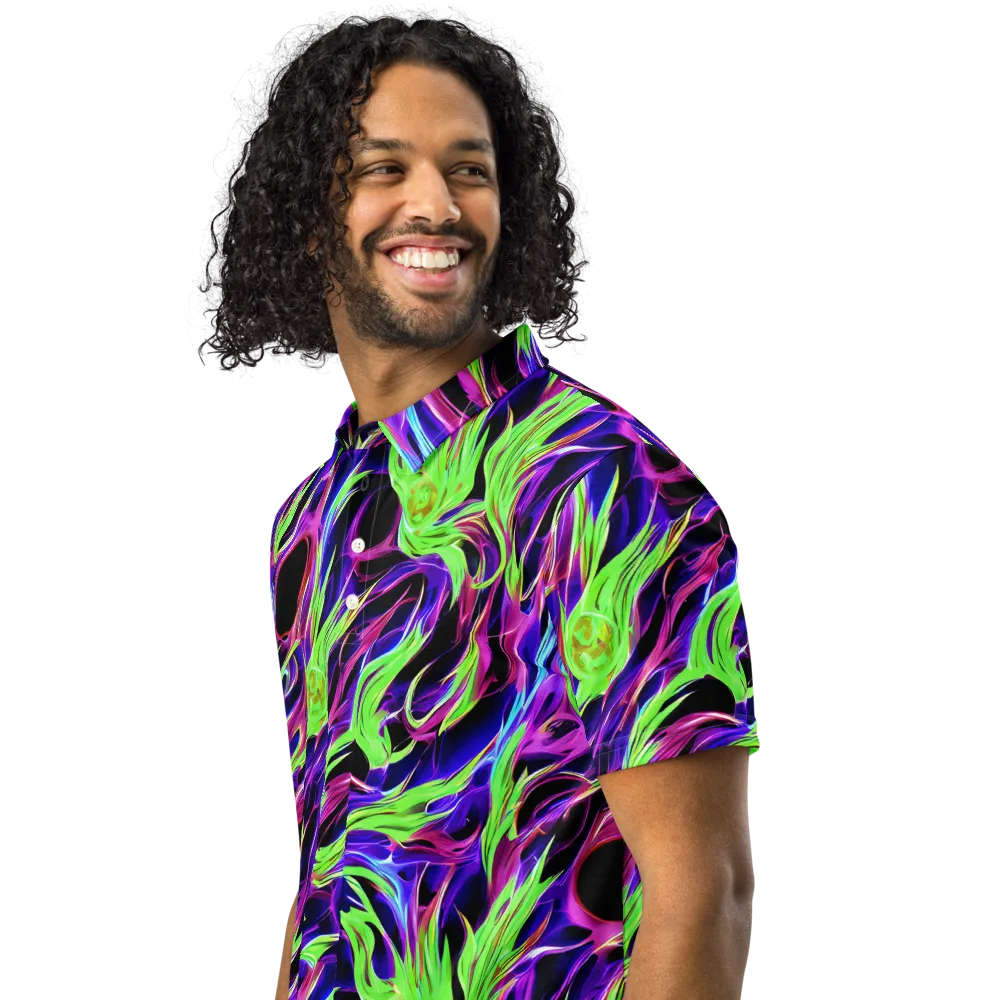 Lime After Dark on Men's Slim Fit Polo Shirt — Left Front