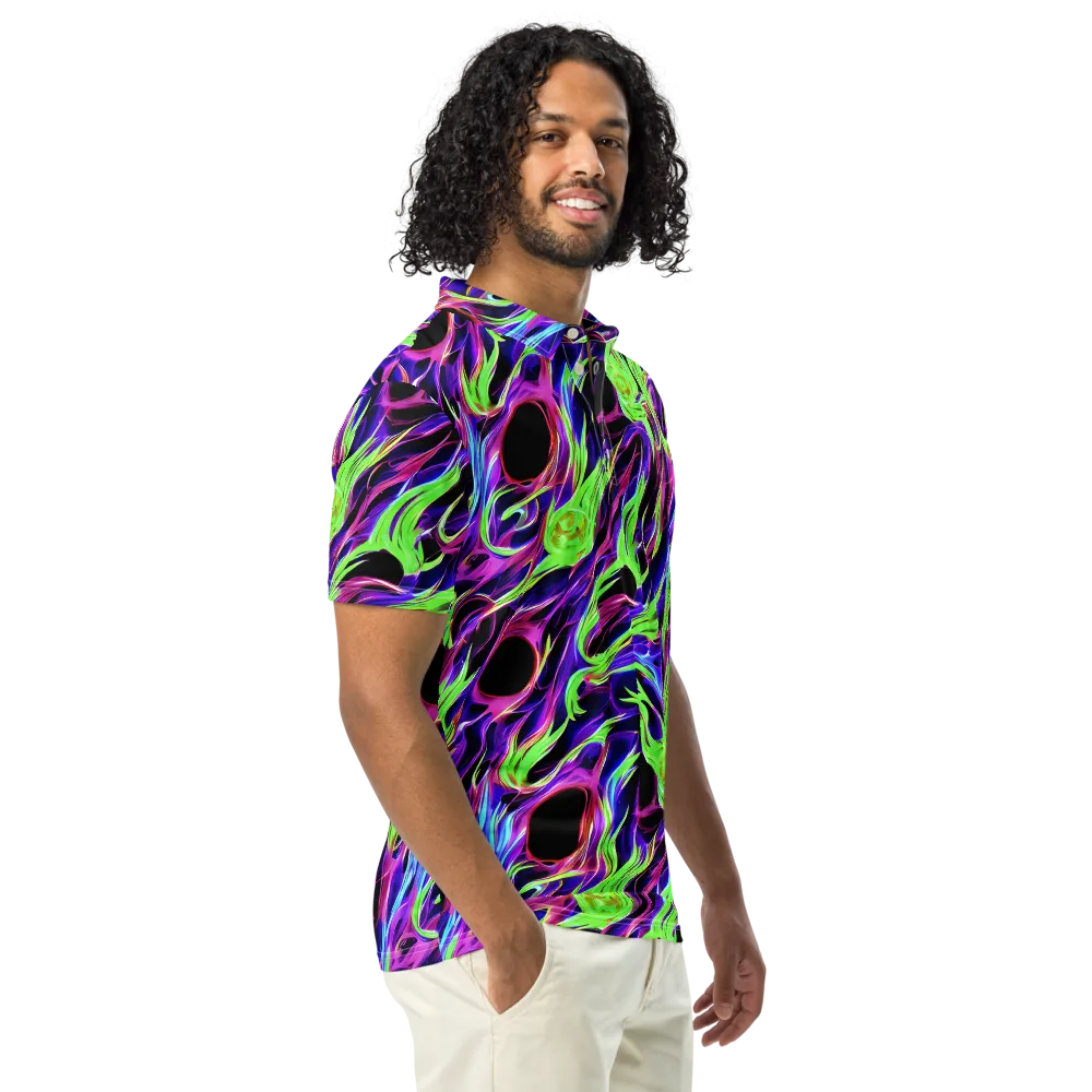 Lime After Dark on Men's Slim Fit Polo Shirt — Right Front