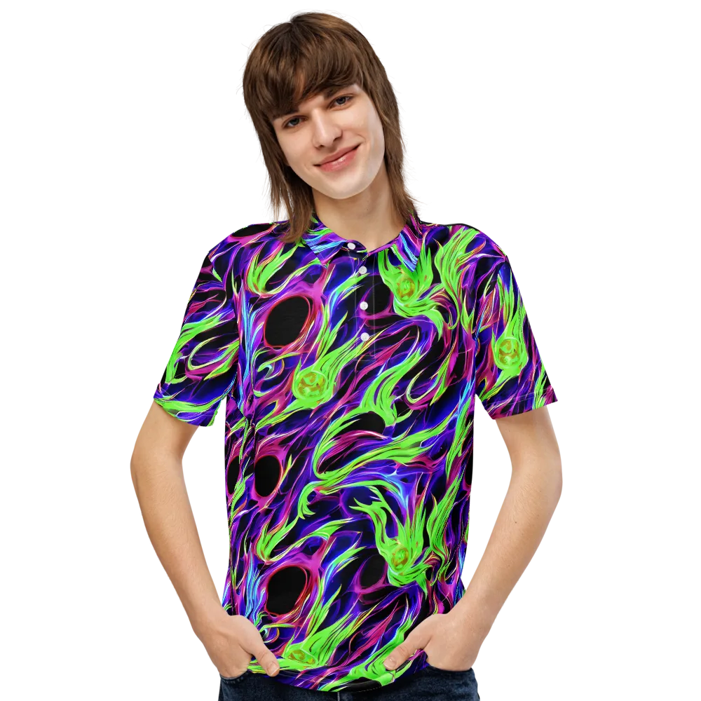 Lime After Dark on Men's Slim Fit Polo Shirt — Front