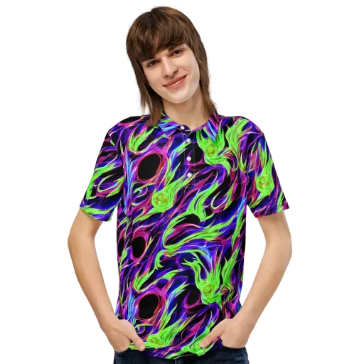 Lime After Dark on a Men's Slim Fit Polo Shirt