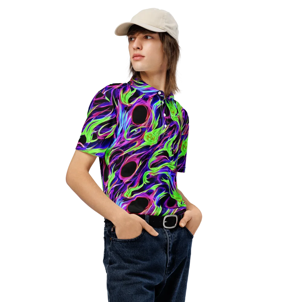 Lime After Dark on Men's Slim Fit Polo Shirt — Right Front