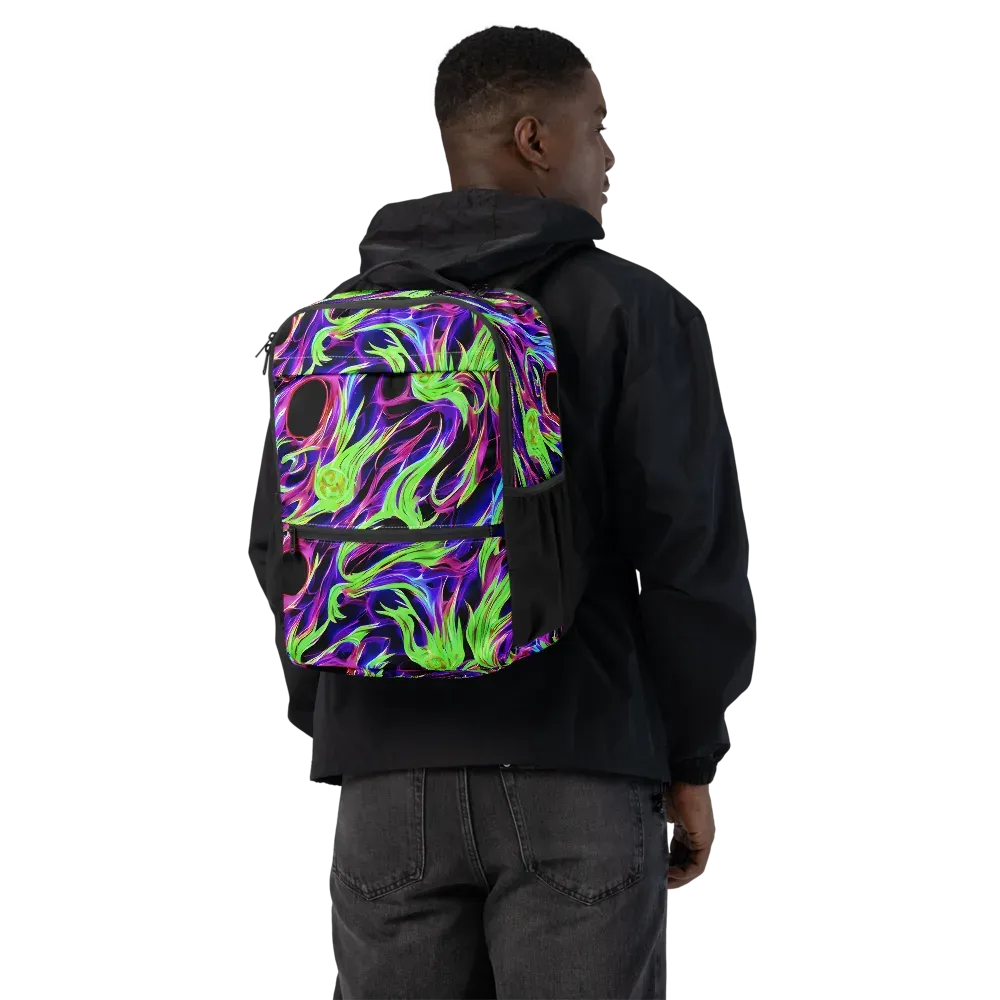 Lime After Dark on Utility Backpack — Back