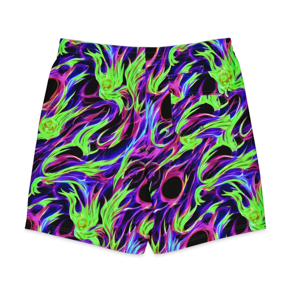Lime After Dark on Men's Board Shorts — Back
