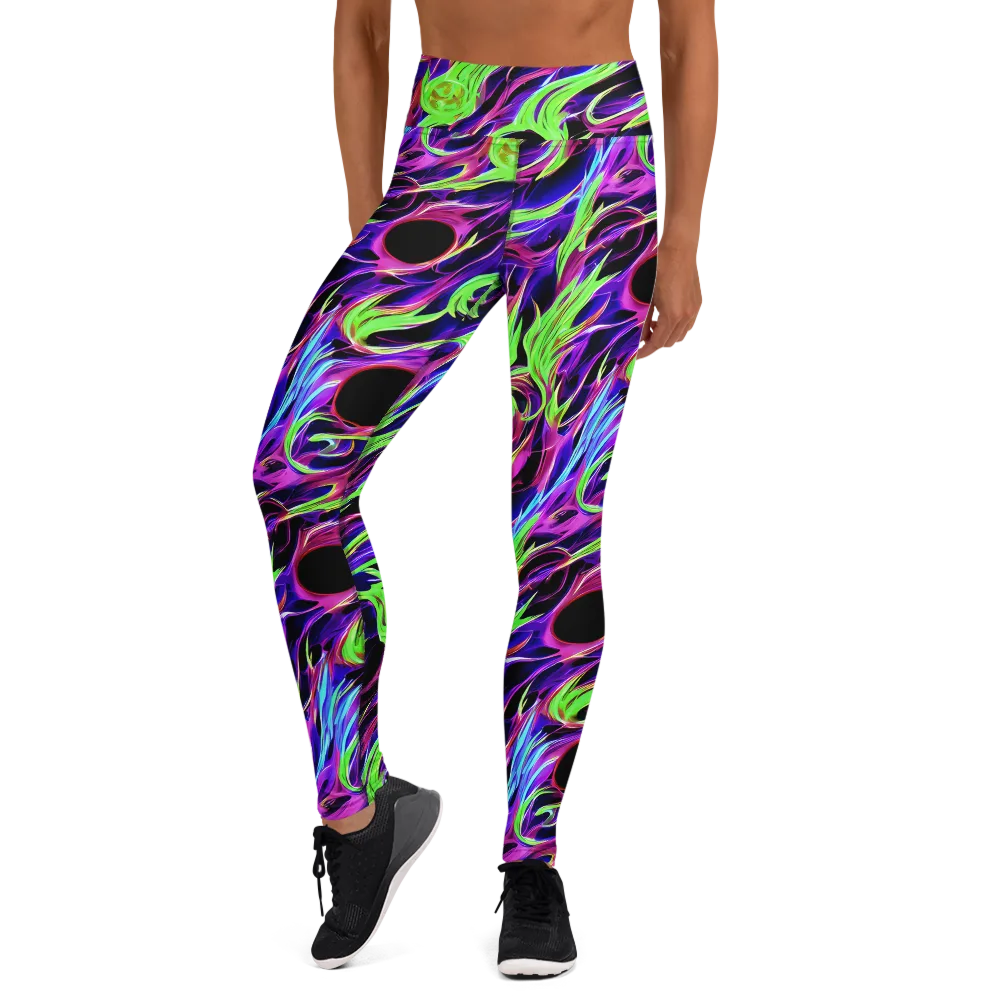 Lime After Dark on Yoga Leggings — Front