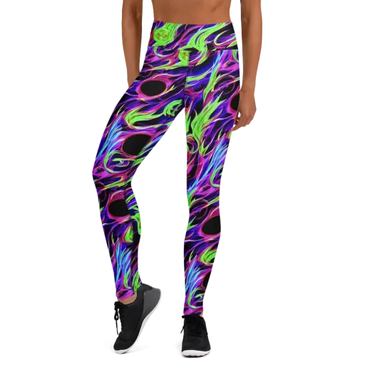 Lime After Dark on a Yoga Leggings