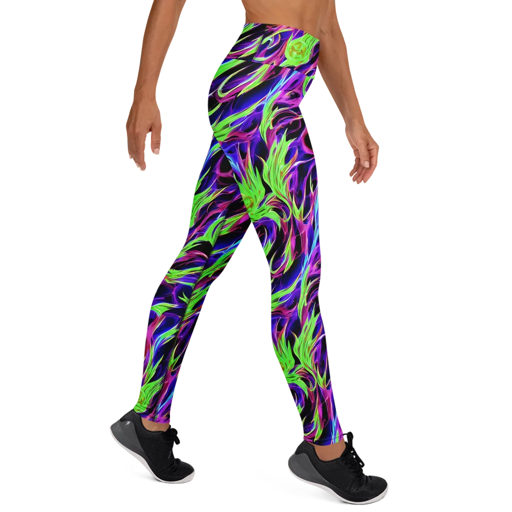 Lime After Dark on Yoga Leggings — Right