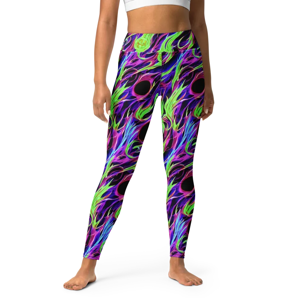 Lime After Dark on Yoga Leggings — Front