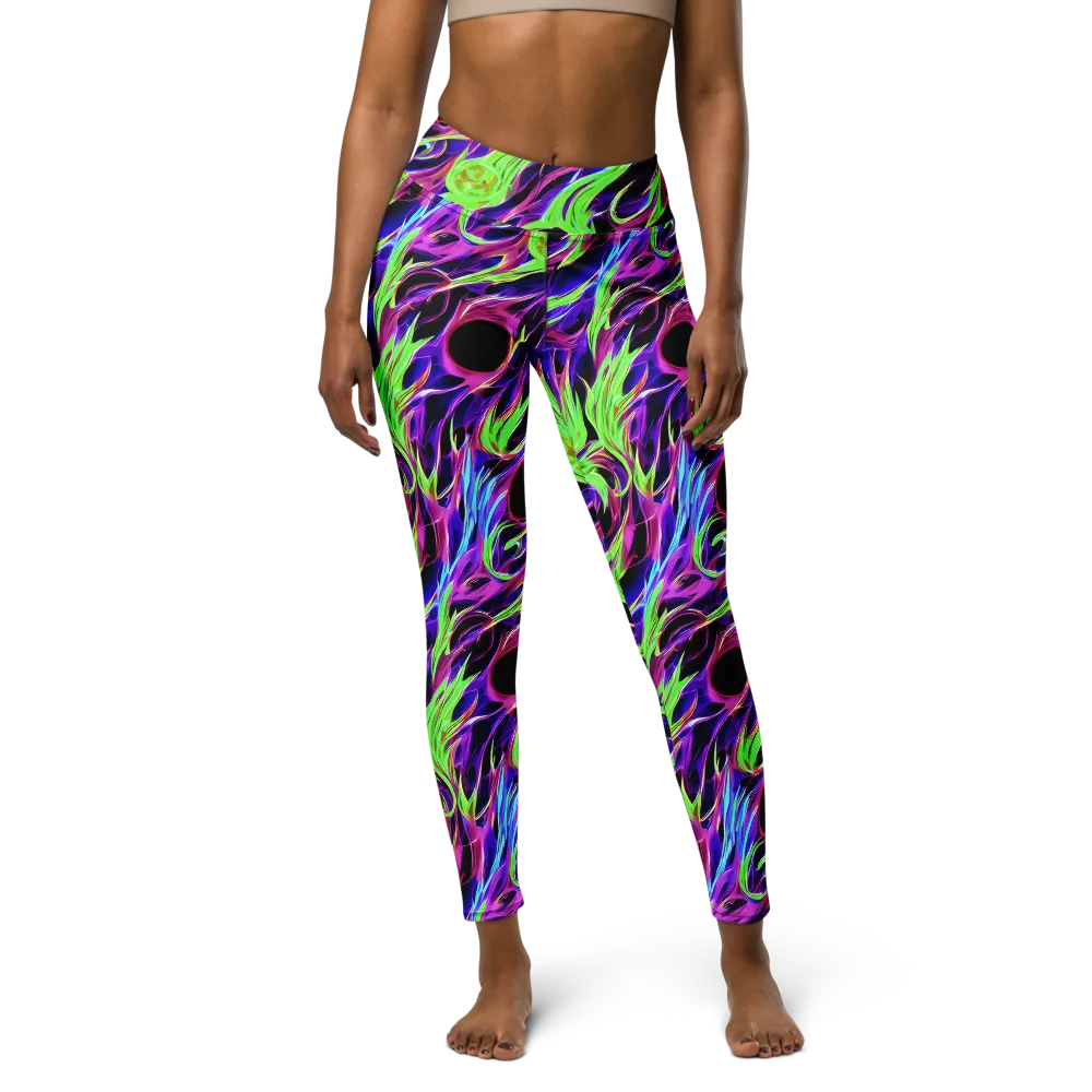 Lime After Dark on Yoga Leggings — Front