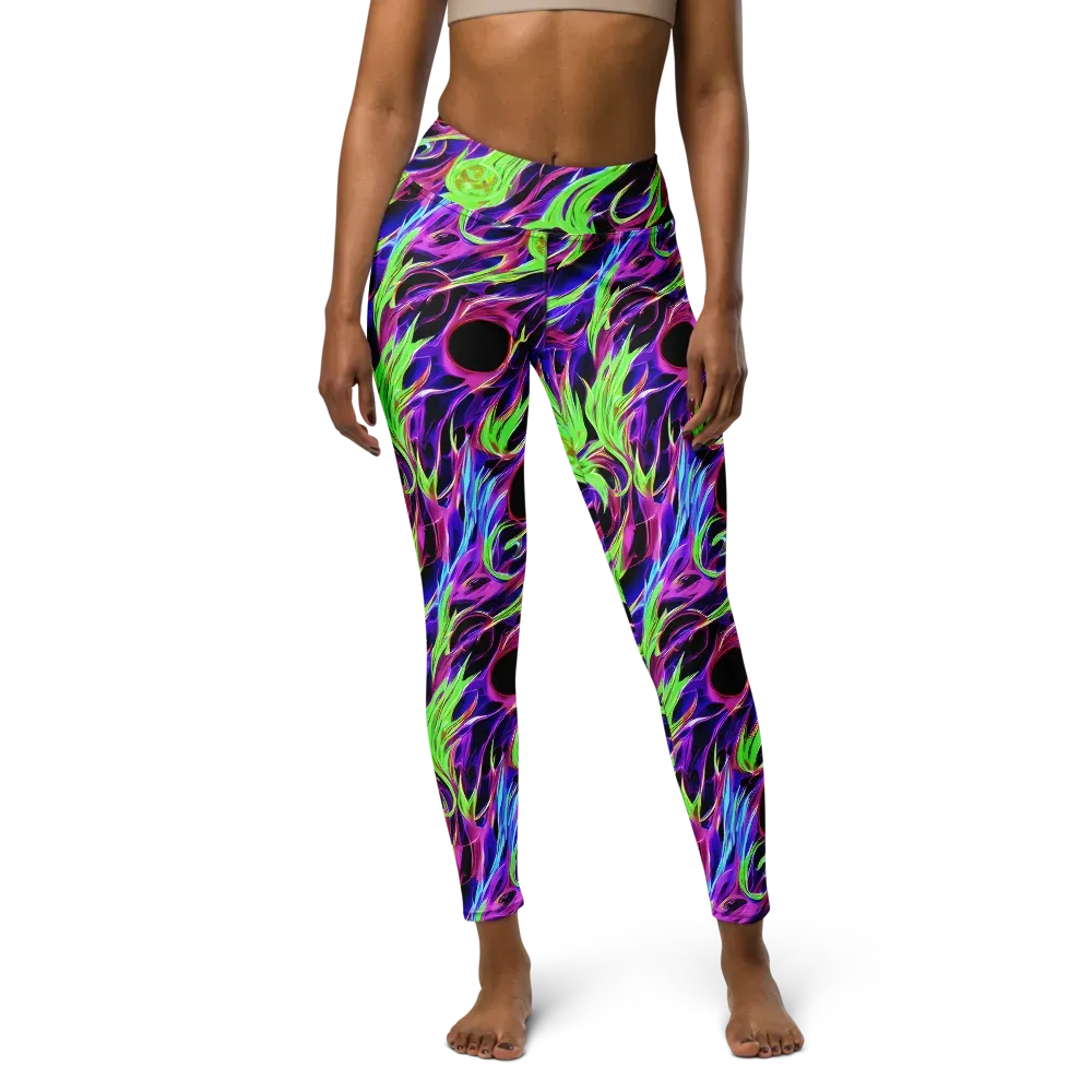 Lime After Dark on Yoga Leggings — Front