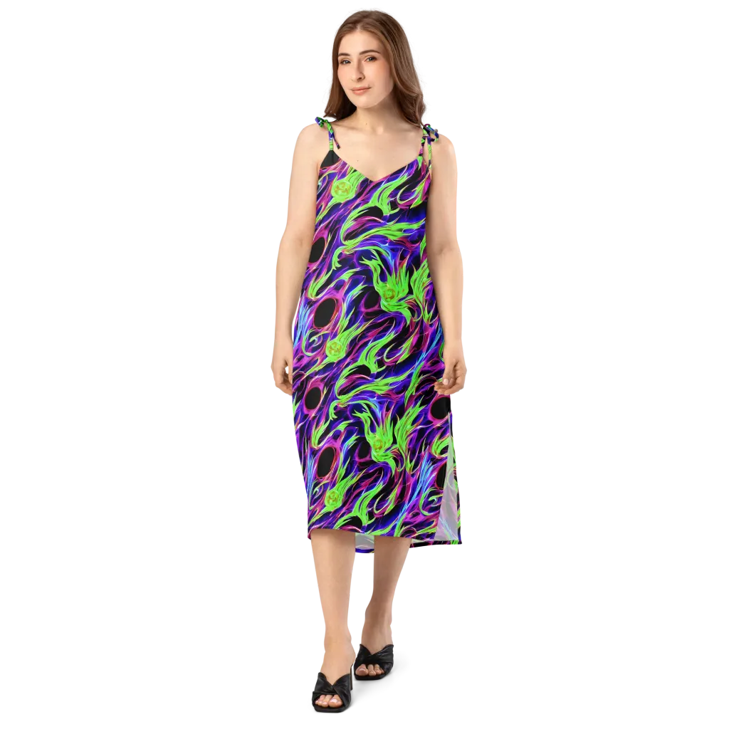 Lime After Dark on Slip Dress — Front