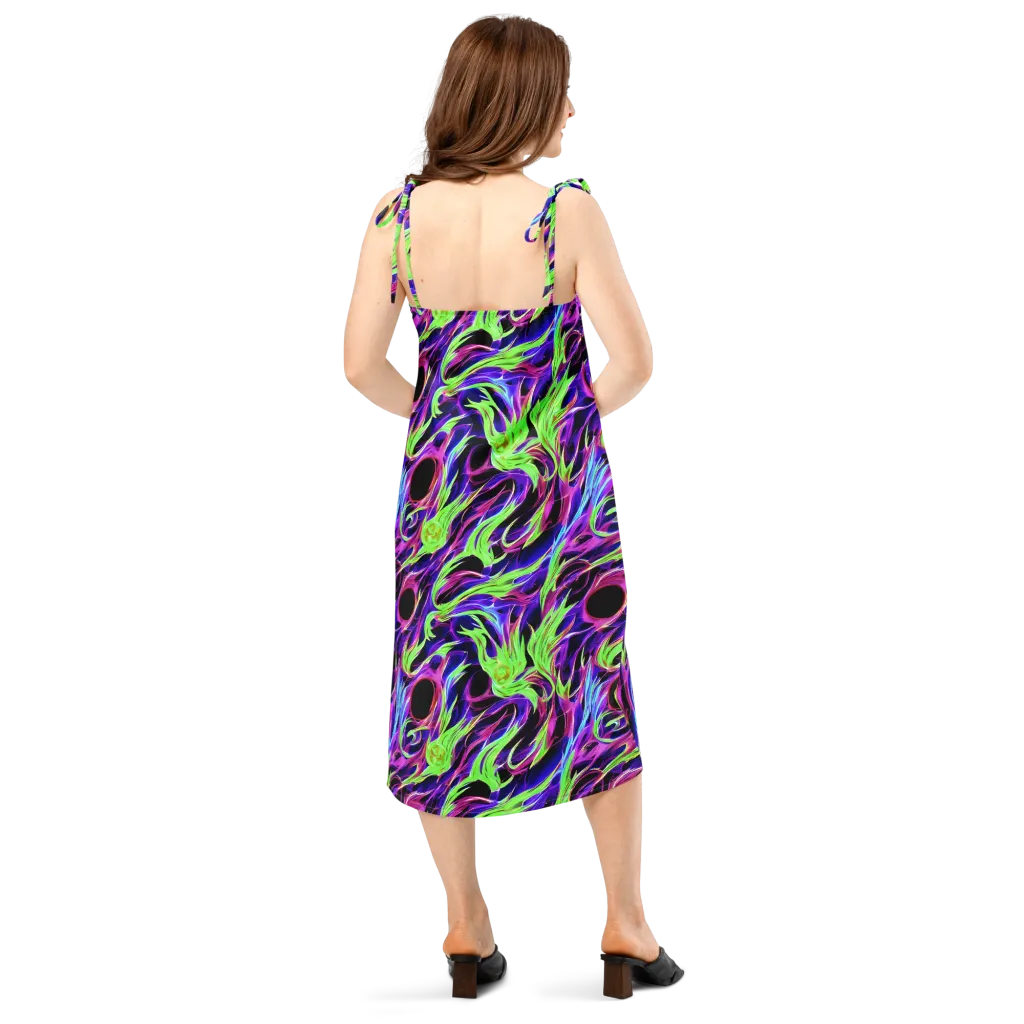 Lime After Dark on Slip Dress — Back