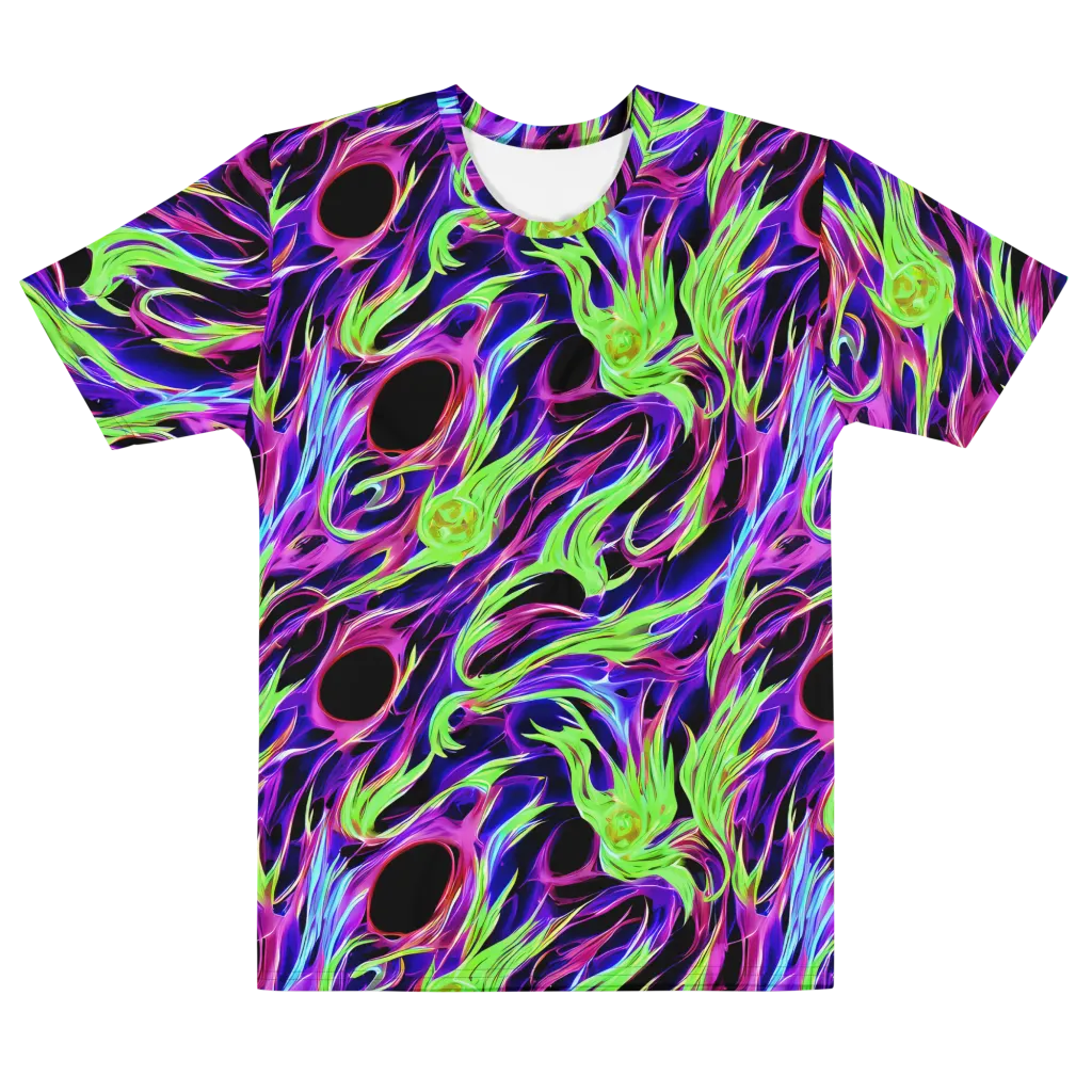 Lime After Dark on Men's Cotton Crew Neck T-Shirt — Front