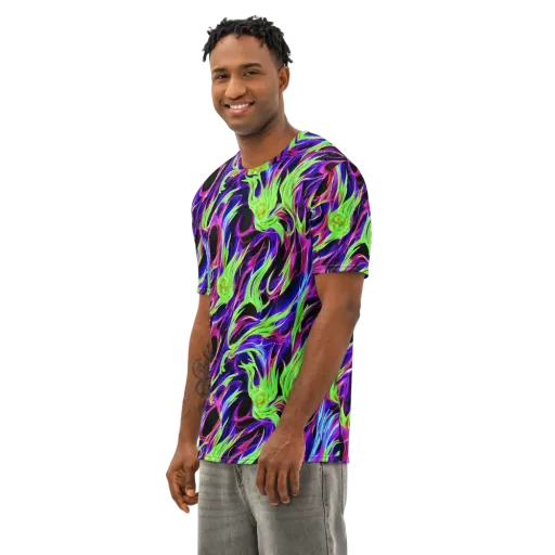 Lime After Dark on a Men's Cotton Crew Neck T-Shirt