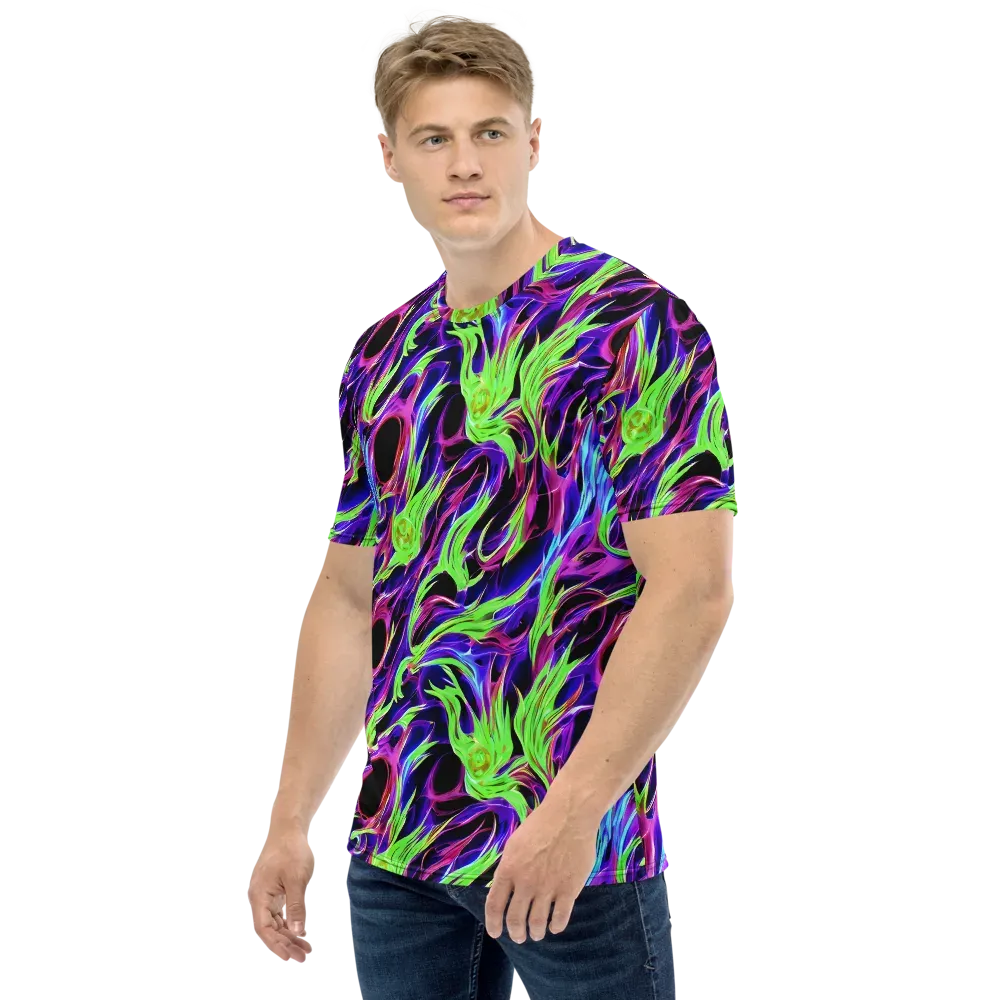 Lime After Dark on Men's Crew Neck T-Shirt — Left