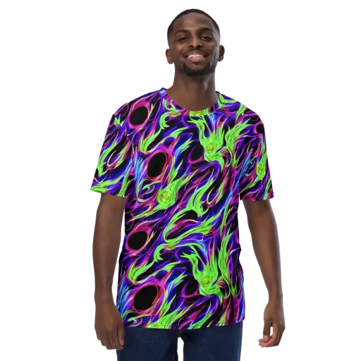 Lime After Dark on a Men's Crew Neck T-Shirt