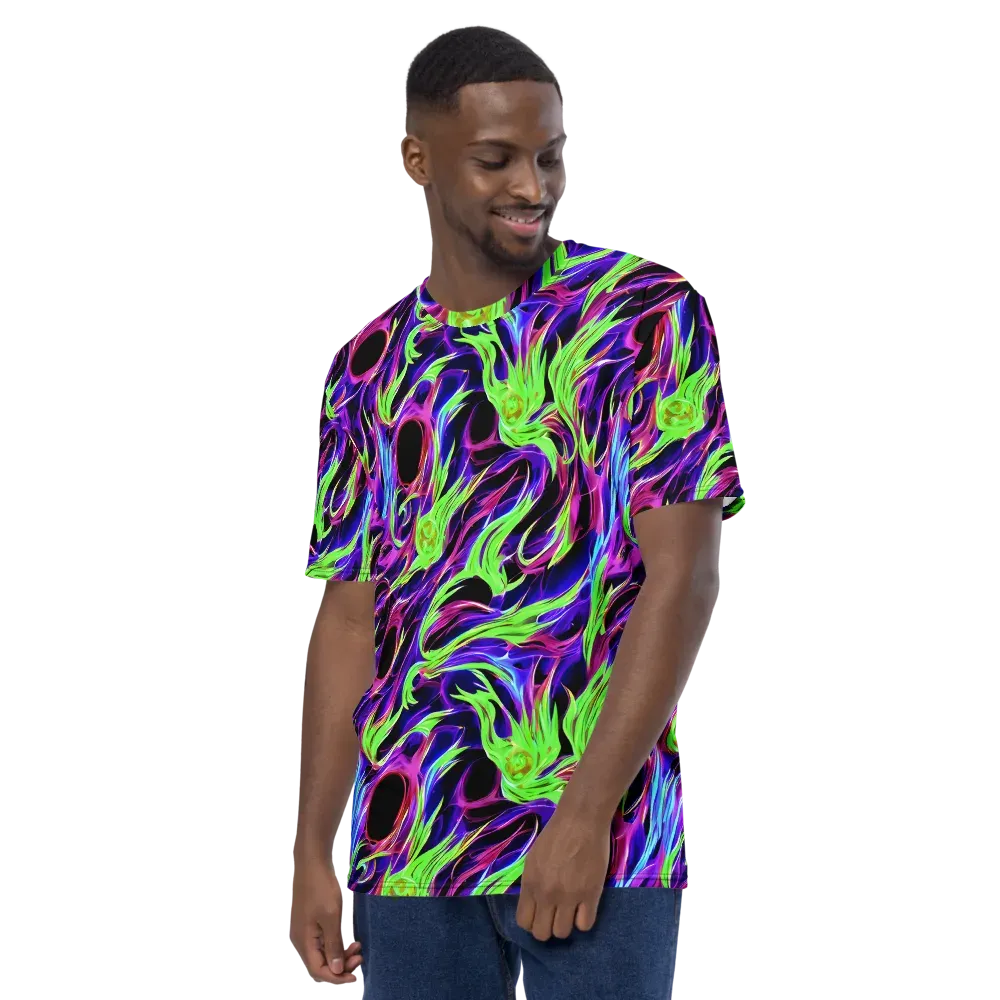 Lime After Dark on Men's Crew Neck T-Shirt — Left