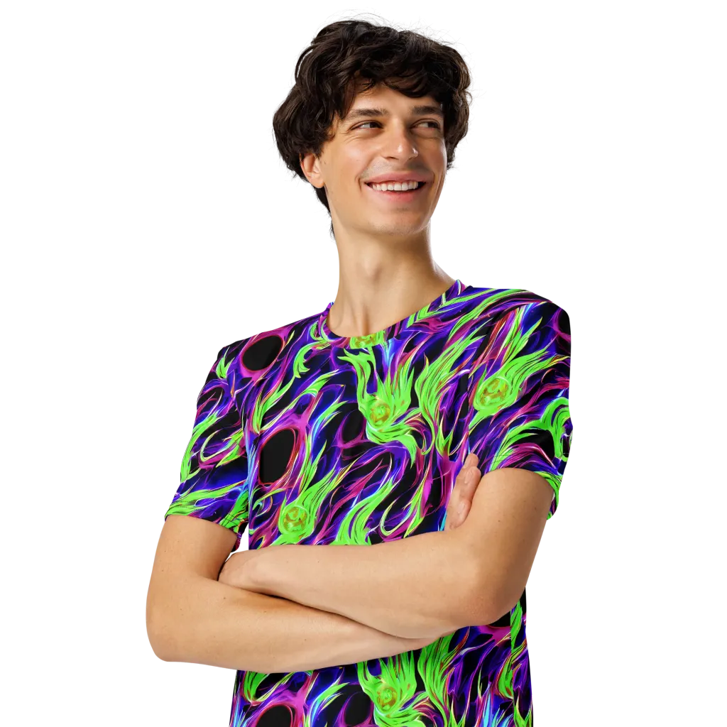 Lime After Dark on Men's Crew Neck T-Shirt — Left Front