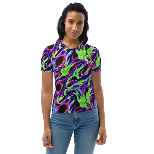 Lime After Dark on a Women's Crew Neck T-Shirt