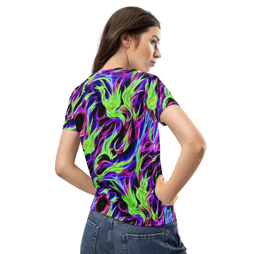 Lime After Dark on Women's Crew Neck T-Shirt — Back