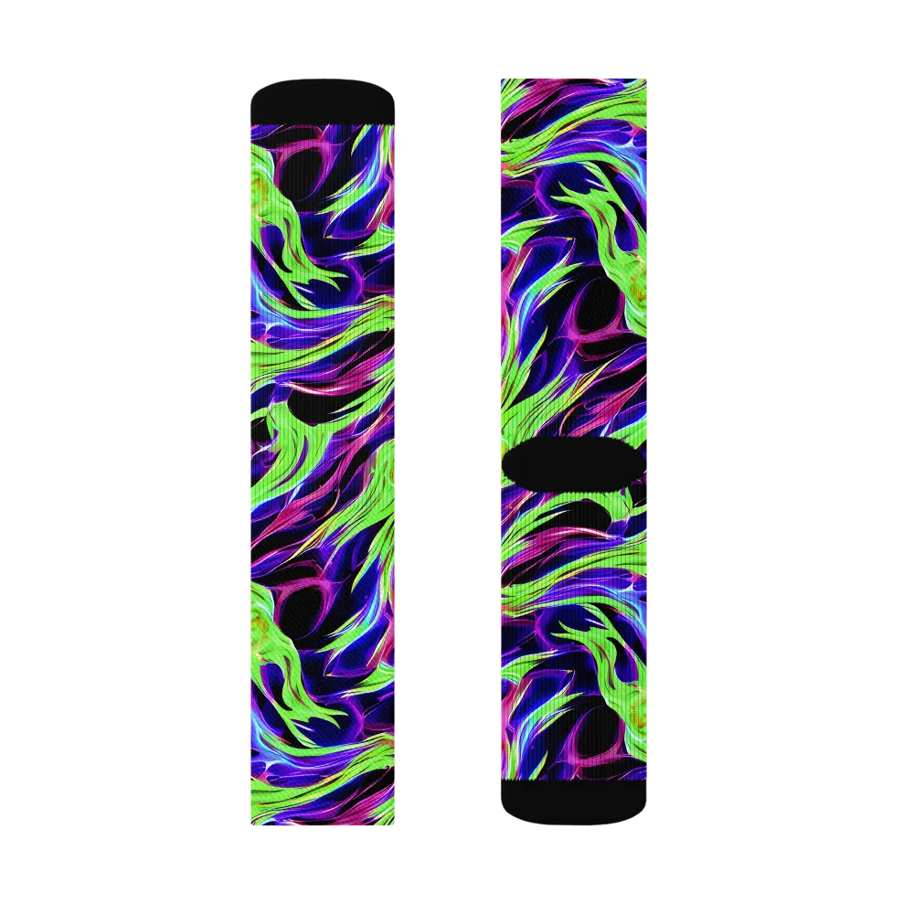 Lime After Dark on Socks — Left Sock