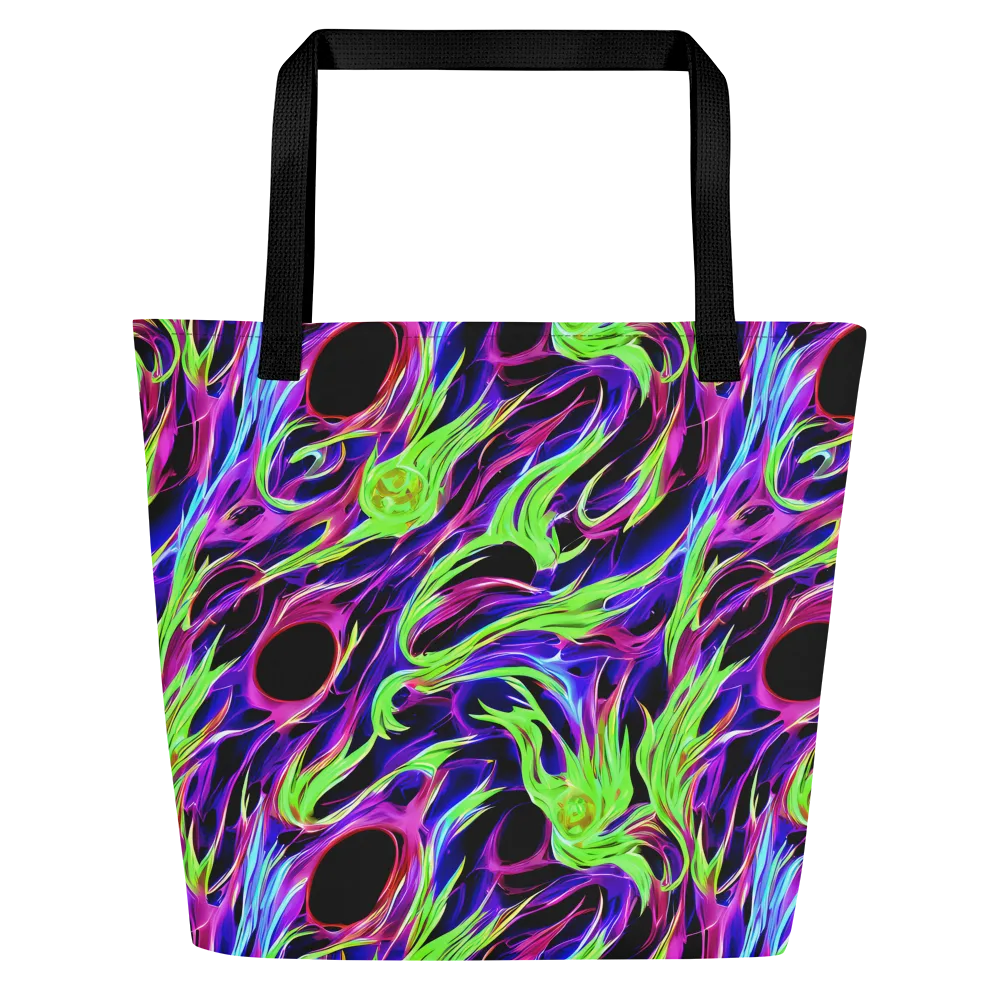 Lime After Dark on Large Tote Bag W/ Pocket — Front