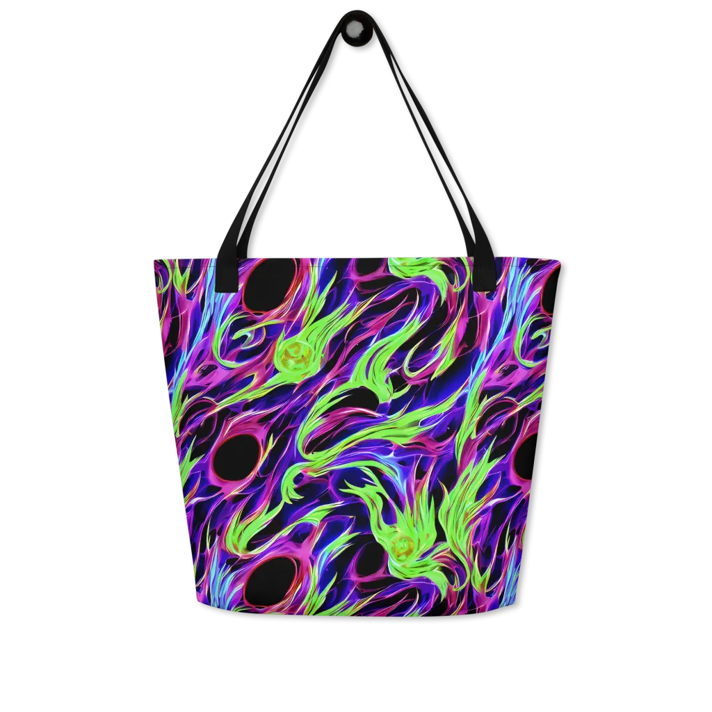 Lime After Dark on Large Tote Bag W/ Pocket — Front
