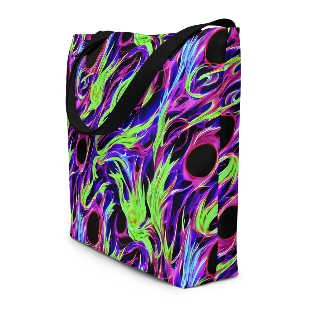 Lime After Dark on Large Tote Bag W/ Pocket — Front